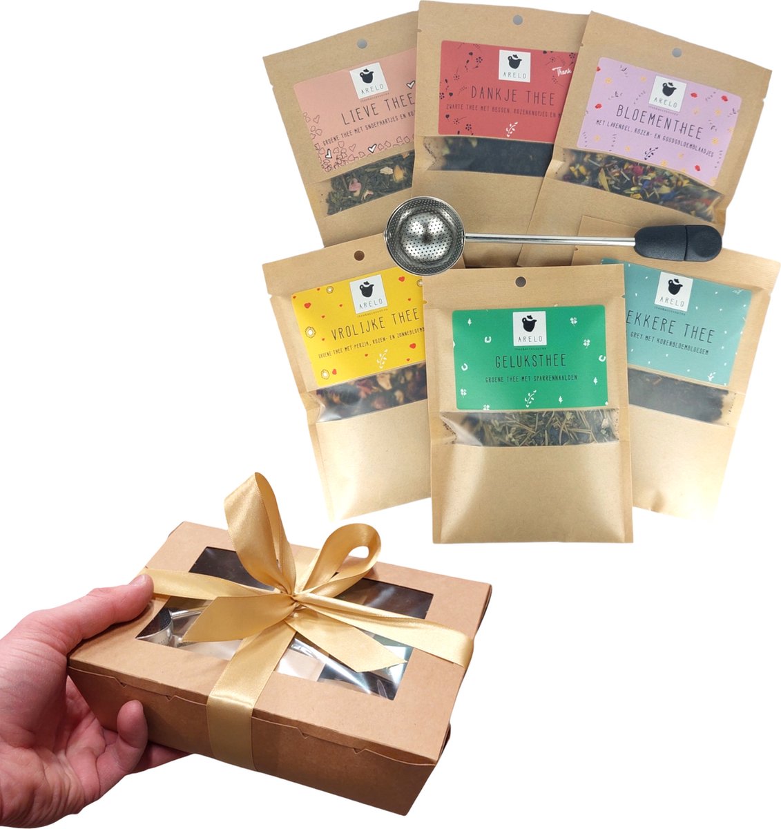 ARELO Losse Thee Bestsellers Box - Inclusief Theezeef - Thee Cadeau - 6x25g