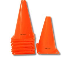 foto van AJ-Sports Pionnen set 12 stuks - 23cm - Voetbal pilonnen - Traningshoedjes - Slalom - Voetbal - Oranje