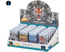 Turbo jet flame aanstekers - 20 stuks - Wild Animal - wind aansteker - gasbrander