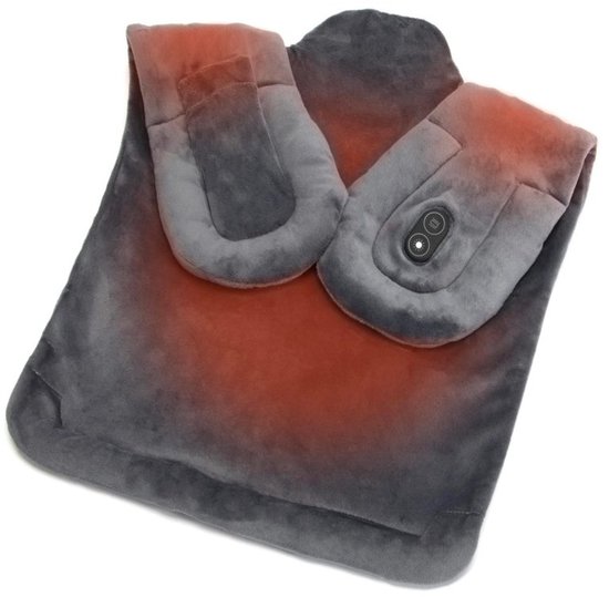 USB Verwarmd Rug- en Schouderkussen met Massage Functie – 3 Warmtestanden & 3 Massage standen