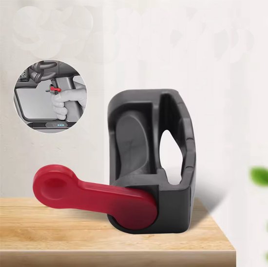 Zwarte houder met rode hendel, voor een Dyson stofzuiger trigger.