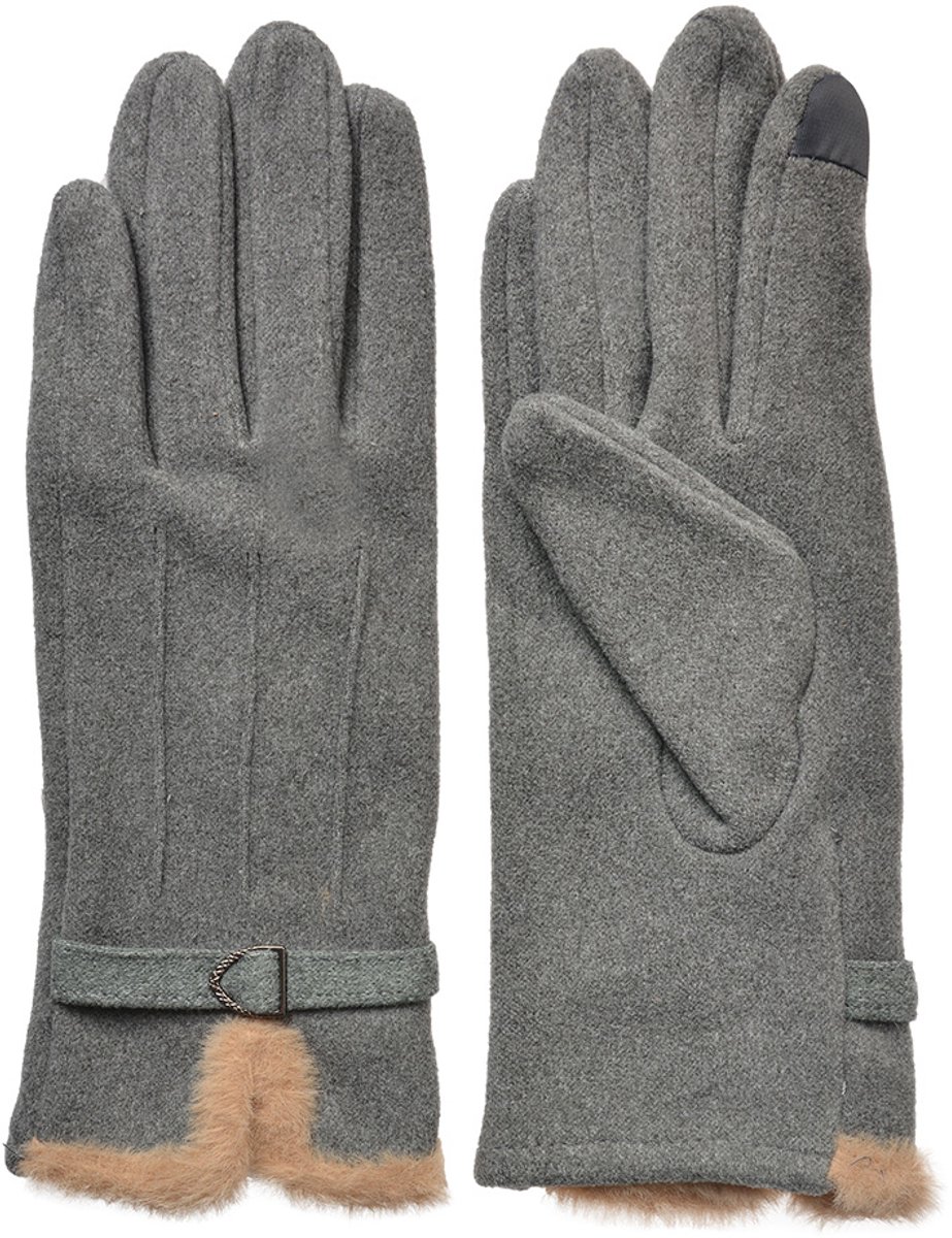 Clayre & Eef Handschoenen Winter 9x23 cm Grijs Polyester