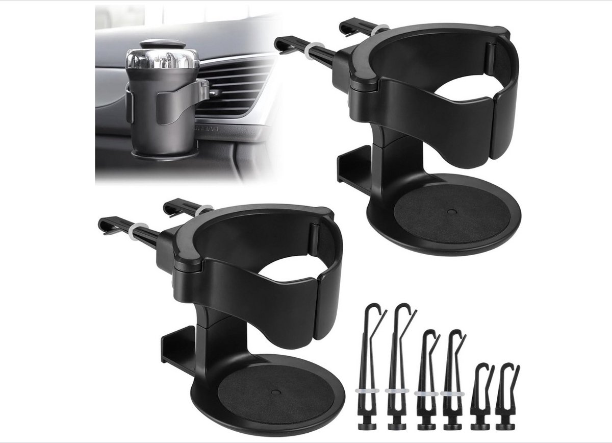 Auto bekerhouder 2 stucks, Bekerhouder voor in de Auto,Plastic Auto Water Cup houder, Verstelbare Auto-ventilatiebekerhouder voor Fles Bekers, Drankblikjes, Koffiemok, Waterkoffie