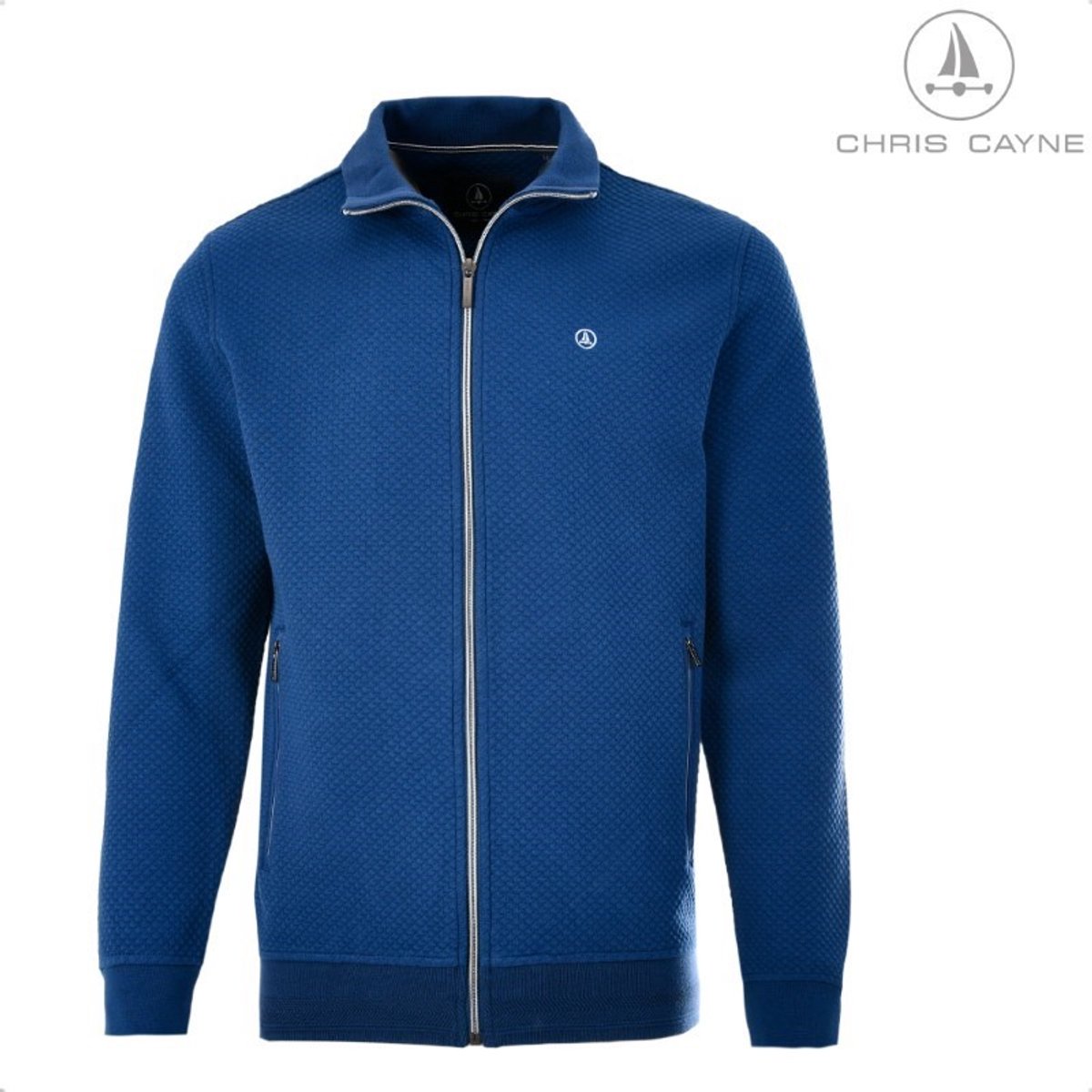 Chris Cayne herenvest - XL - blauw - structuur - 2030 - zijzakken met rits