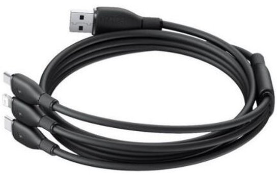Baseus USB 3-en-1 Baseus avec Lightning / USB-C / Micro USB 0,8 ​​m Zwart