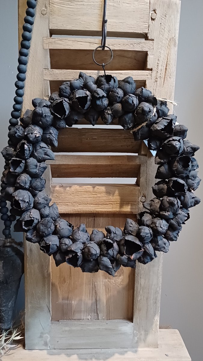 krans coco fruit black 30cm Couronne