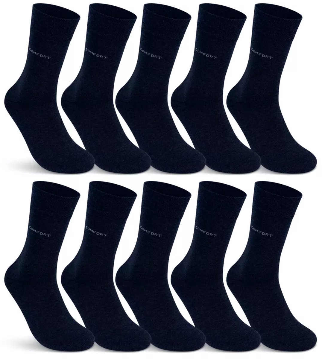 Diabetische Sokken | maat 39-42 | Zonder knellende boord | 9 Paar | comfortabele pasvorm | donkerblauw