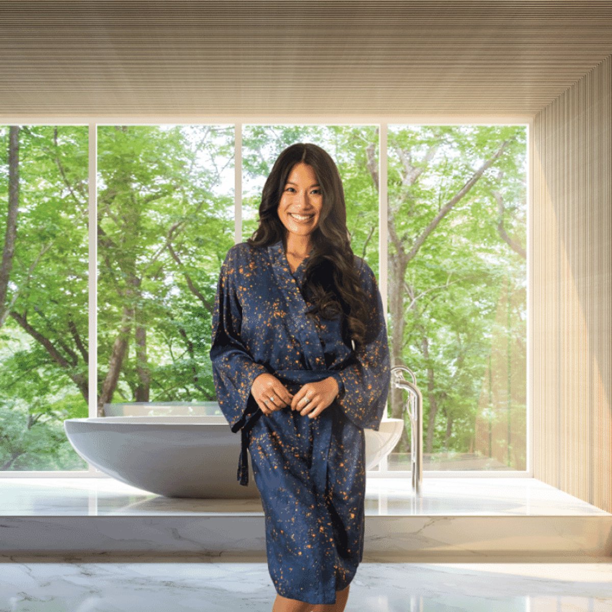 Kayori Ichiro Groen Kimono Tencel- Blauw - L