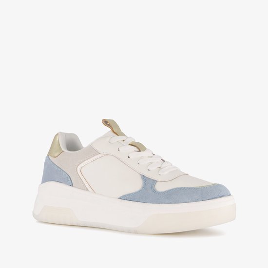 Hush Puppies leren dames sneakers wit blauw Maat 40 Echt leer - Main Image