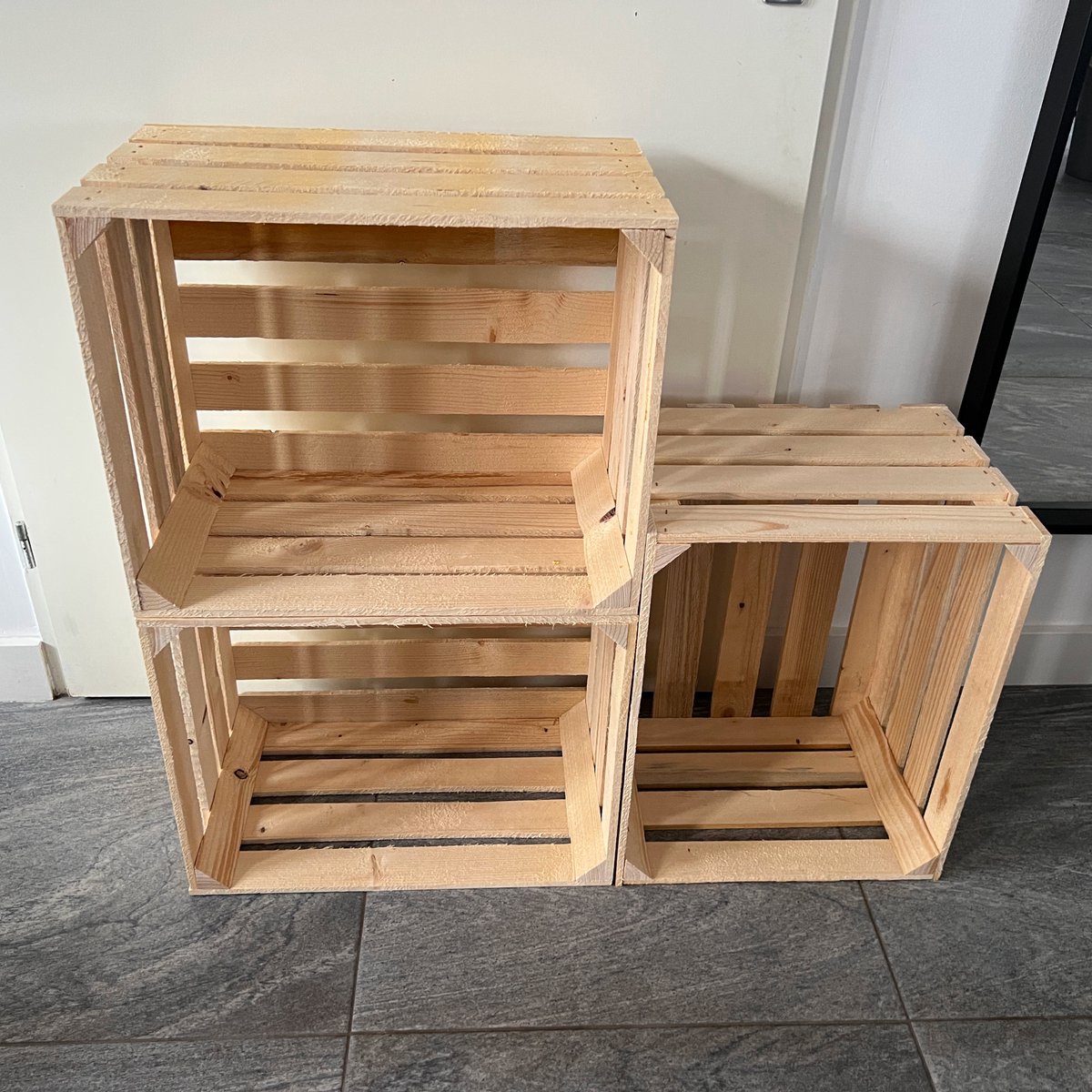 20x kist set - 20 Nieuwe fruitkisten van hout 50x40x30 cm - Naturel