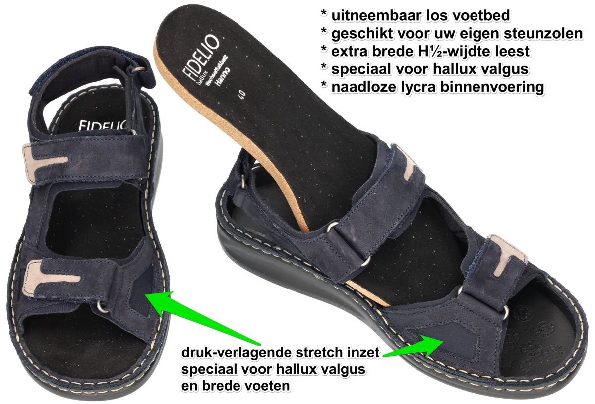 Fidelio Hallux -Heren donker sandalen Blauw