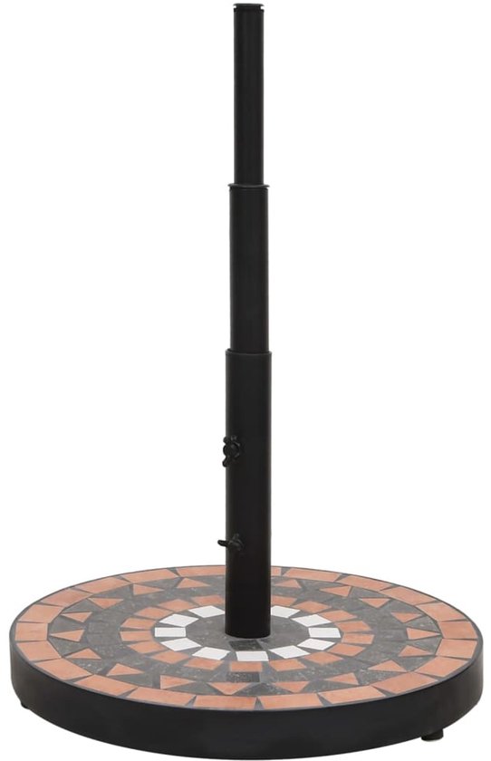 vidaXL Parasolvoet – Rond – 12 kg – Terracotta/Wit Parasoll Voet – Parasolvoet Terras – Parasolvoet Rond – Parasolvoet Terracotta – Parasolvoet Wit