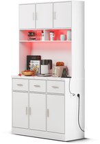 Industriële Buffetkast MEMPHIS - 2 Glazen Schuifdeurtjes - Eiken En Zwart L 102 4 Cm X H 152 1 Cm X D 39 7 Cm