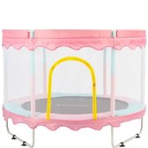 FOXSPORT Kinder Trampoline - Trampoline met Elastieken - Outdoor - Buitenspeelgoed - Trampoline met veiligheidsnet - 110 cm Veiligheidsnet - 150 cm - Roze