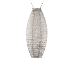 Lumiz Solar Buitenlamp - Buitenverlichting - Lampion - Solar Tuinverlichting - Folia Long Oval - 20 cm - Licht Taupe