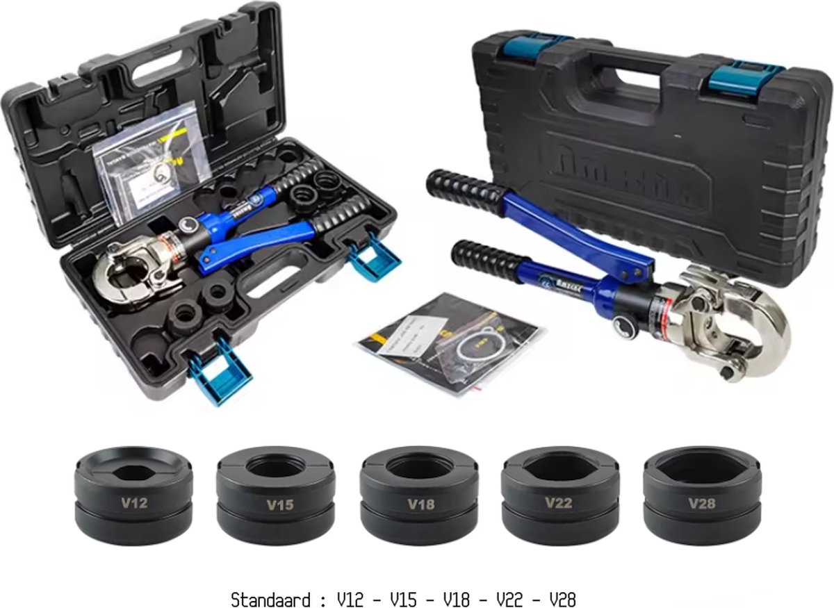 Krimptang Hydraulisch GMT 16-32 + V-PRESS BONFIX / KELOX / WAVIN / VSH / UPONOR / HENCO PEX & Koper press | Meerlagen buis | pex | meerlagenbuis | Perstang | Pers tang