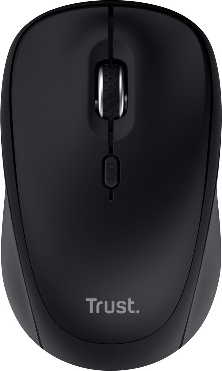 Trust Yvi+ Bluetooth - Draadloze Muis - Bluetooth & USB ontvanger- Compact - Stillere klikken - Zwart
