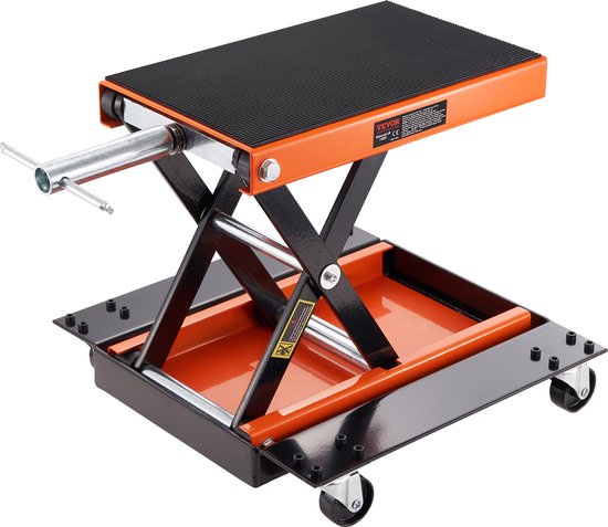 VEVOR Motorkrik 0,5 T Belastbare Motorkrik, 120-390 Mm Motorfiets Hefplatform Montagestandaard Motorfiets, Verstelbare Motorkrik Montagestandaard Motorlift, Motorstandaard Garage en Buitenterreinen
