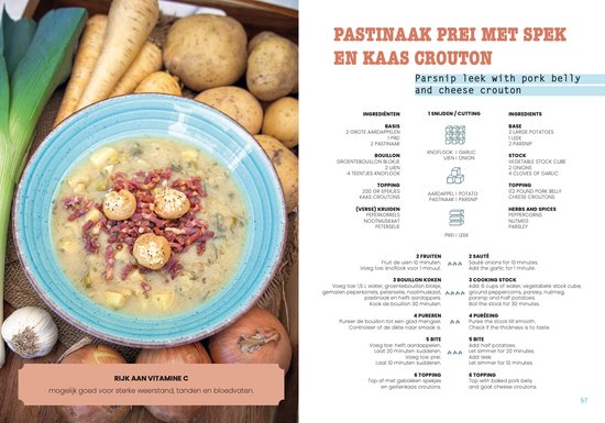 WINTER SOEP editie 1 - kookboek - seizoenssoep - voedingswaardes soep - Nederlands-Engels - soep