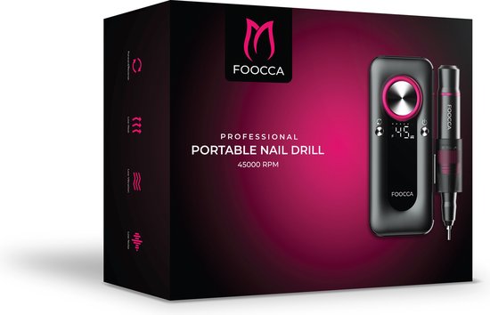 Doos van de FOOCCA professionele draagbare nagelfrees met 45000 RPM.