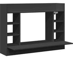 vidaXL - Wandbureau - 105x48x75 - cm - bewerkt - hout - zwart