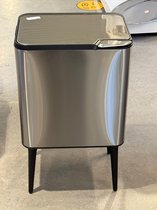 Bol.com TuttoBello prullenbak op pootjes - 33 + 3 L - Zilver - Modern aanbieding