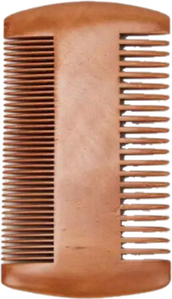ARAMO® Essentials - Dubbelzijdige Houten Baardkam – Baard Anti-Klit Kam – Beard Comb – Beechwood – Ideaal Voor Baardolie - Bruin