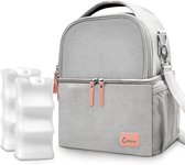 Kolvy® Kolftas met Koelelement - Koeltas Moedermelk - Koelrugzak - Onderweg - Tot 12 uur Koel - Borstvoeding - Borstkolf - Grijs