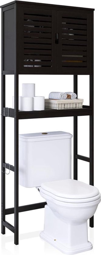 Nancys badkamerkast - wc kast - opbergrek - badkamermeubel - badkamerrek - industrieel - 63 x 25 x 165 cm - badkamerrek - online kopen? | Korting tot 71