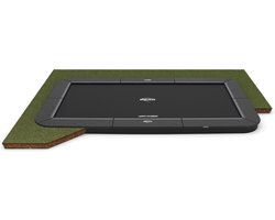 BERG SPORTS Ultim Champion FlatGround 500 Trampoline - Rechthoekig - AirFlow Pro Springdoek - TwinSpring - Grijs