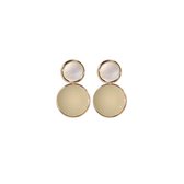 Boucles d'oreilles Vintage - Beige | Argent 925 | 2,2 x 1,4 cm | Mode Favorite