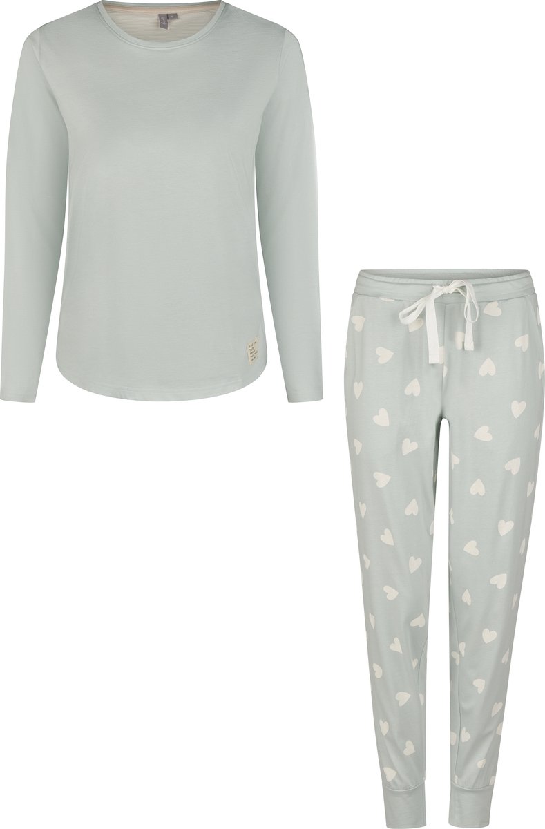 By Louise Dames Pyjama Set Lang Katoen Mintgroen