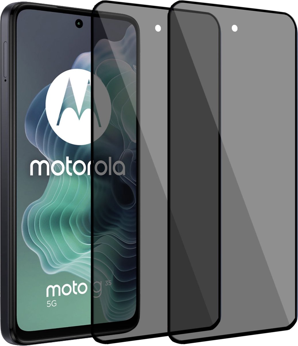 2x Geschikt voor Motorola Moto G35 - Privacy Screenprotector - Beschermglas - Privé GuardCover