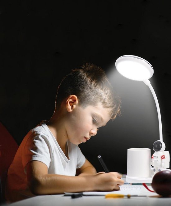 Bureaulamp Kinderbedlamp Met Pennenhouder, Himmel Tafellamp Met Automatische Kleurverandering Dimbare Oplaadbare Led Leeslamp Voor Kinderen