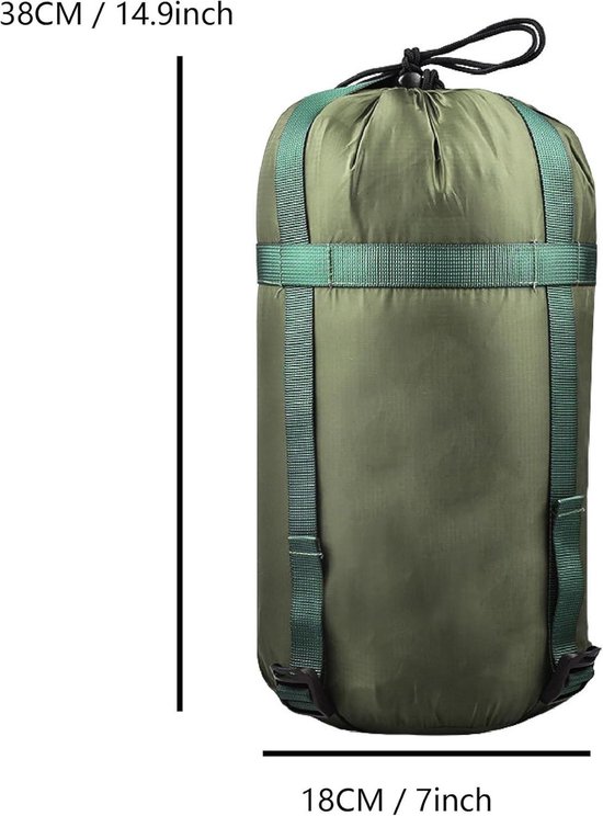 Hikeman Compressiezak voor slaapzak, lichtgewicht, waterbestendige compressiezak voor kamperen, buitenactiviteiten, wandelen, trektochten en reizen (oranje, XXL