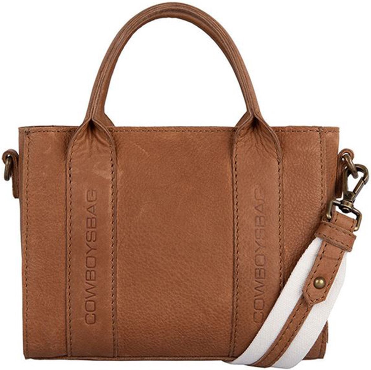 Cowboysbag Kleine Crossbodytas / Schoudertas Dames - Leer - Boston - Cognac