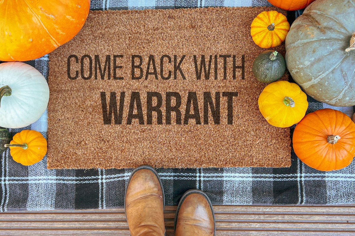 Come Back With Warrant Welcome | 90x60 cm | Nieuwe huis cadeau | Ingangsmat | Deurmat met stijl | Verhuizing cadeau | Praktisch & trendy | Perfect voor binnenkomst | Cadeau voor nieuwe woning
