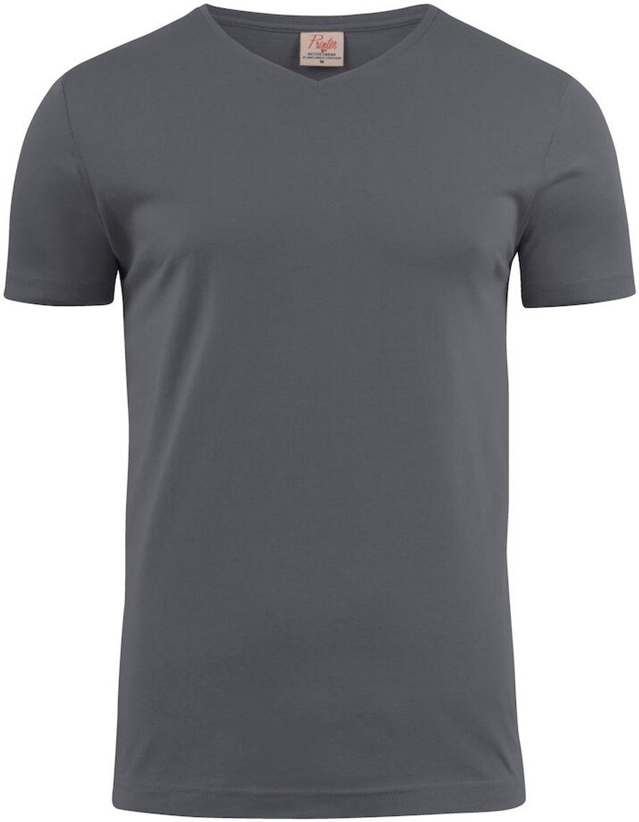 Printer T-shirt Heavy V-hals Man 2264024 Staalgrijs - Maat 4XL