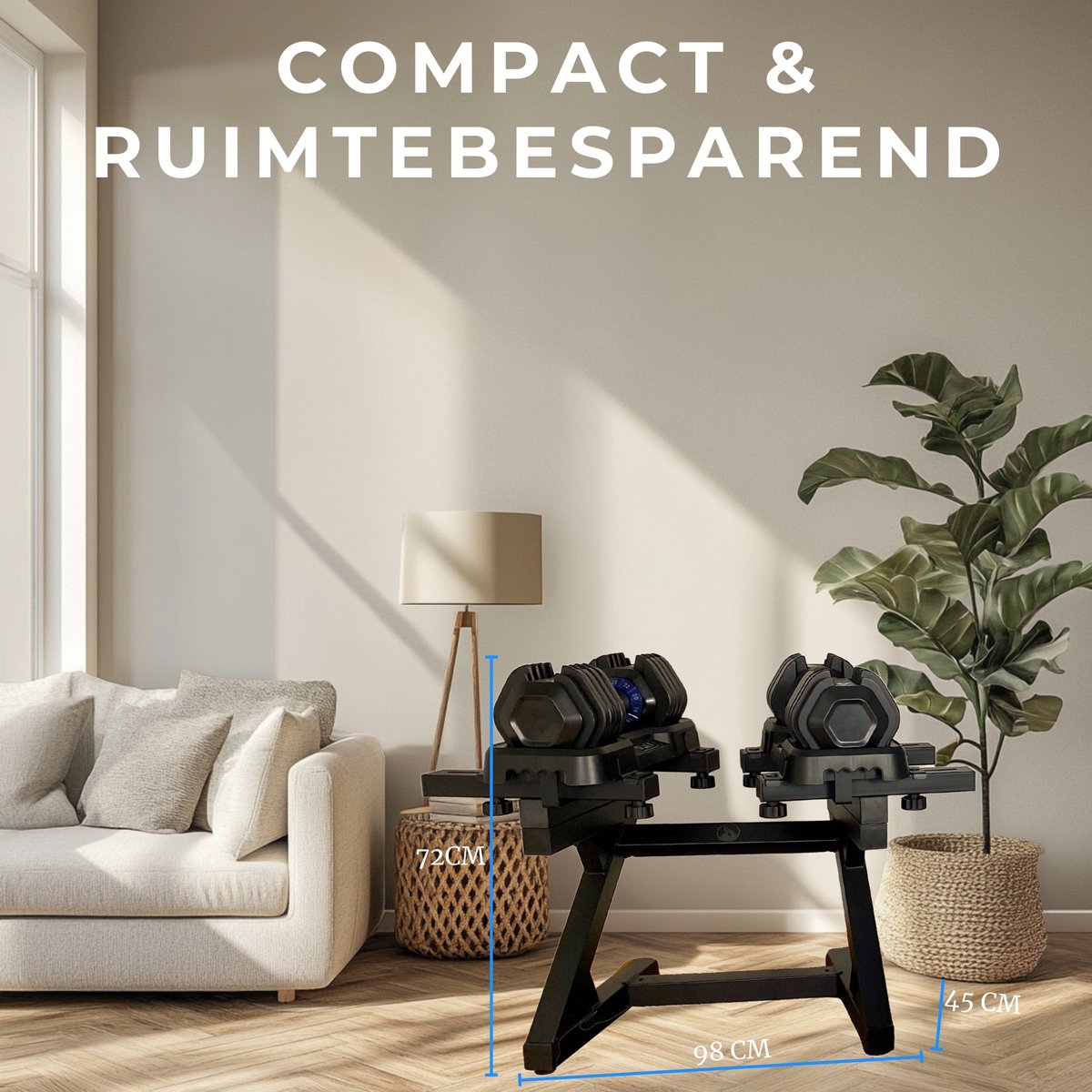 Haltère Réglable WOLV 25 Kg – 10 Niveaux De Poids (2,5 à 25 Kg), Design Compact, Poignée Antidérapante – Pour Maison Et Salle