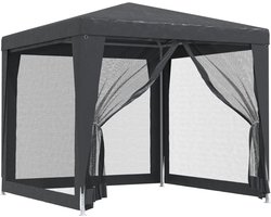 vidaXL Partytent 2,5x2,5m met 4 zijwanden antraciet Partytent - Veranda - Parasol - Outdoor Living - Tuinaccessoires