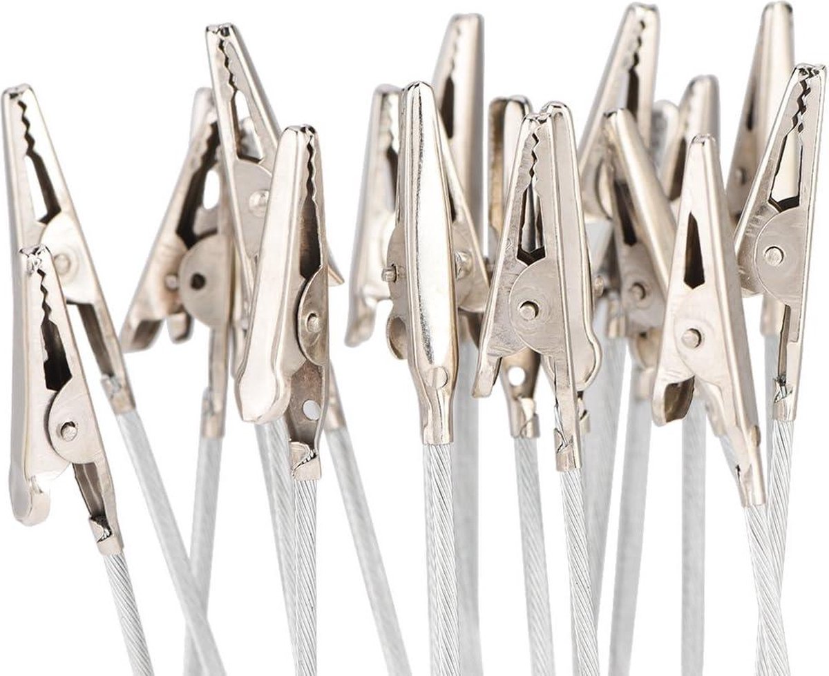 Lot De 50 Pinces Crocodile Métalliques - Clip Photo Et Mémo En Fil D'Acier Inox, Idéal Pour Mariages, Anniversaires Et Décorations De Table