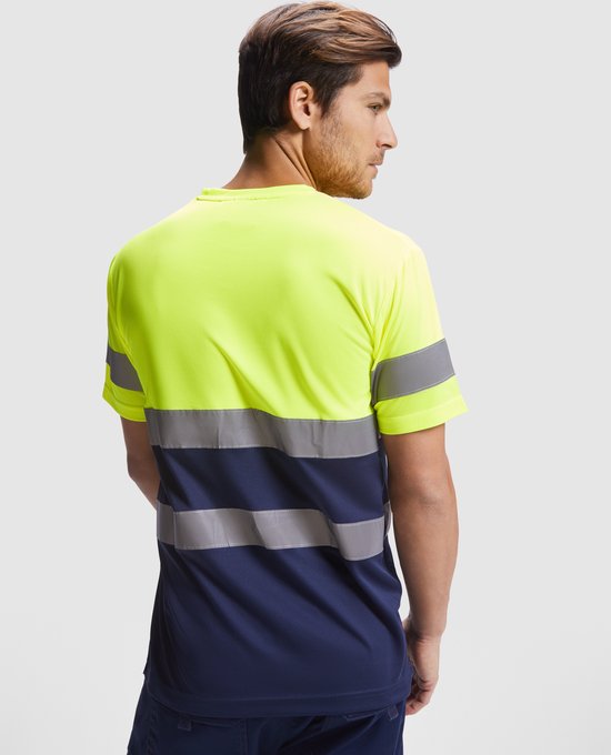 T-shirt techniquement très visible / Haute Visibilité à manches courtes Jaune / Blauw Foncé taille XL