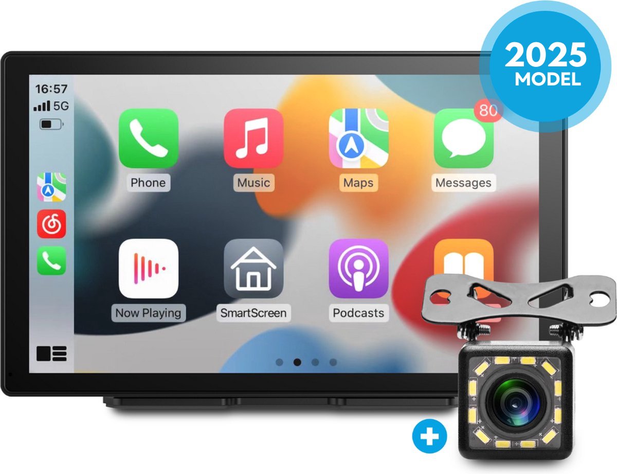 Nitel Navigatiesysteem Auto - 9 Inch - Touchscreen - Apple Carplay & Android Auto (Draadloos) - Autoradio - Inclusief Achteruitrijcamera