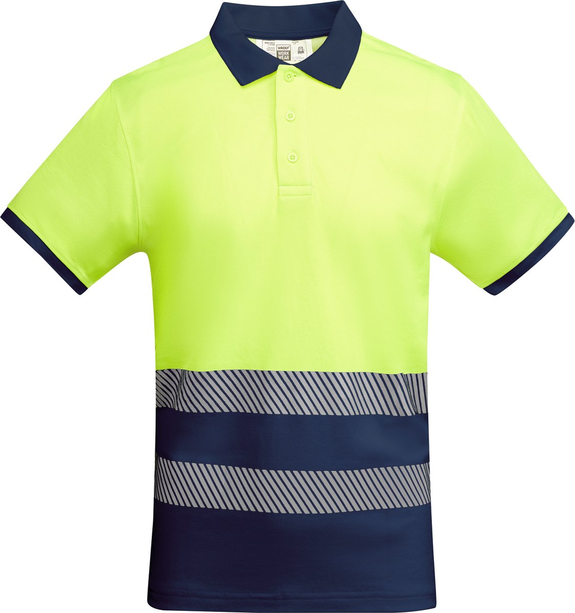 Roly Poloshirt Atrio Shortsleeve RY9318 - Navy Blue 55/Fluor Yellow 221 - XL