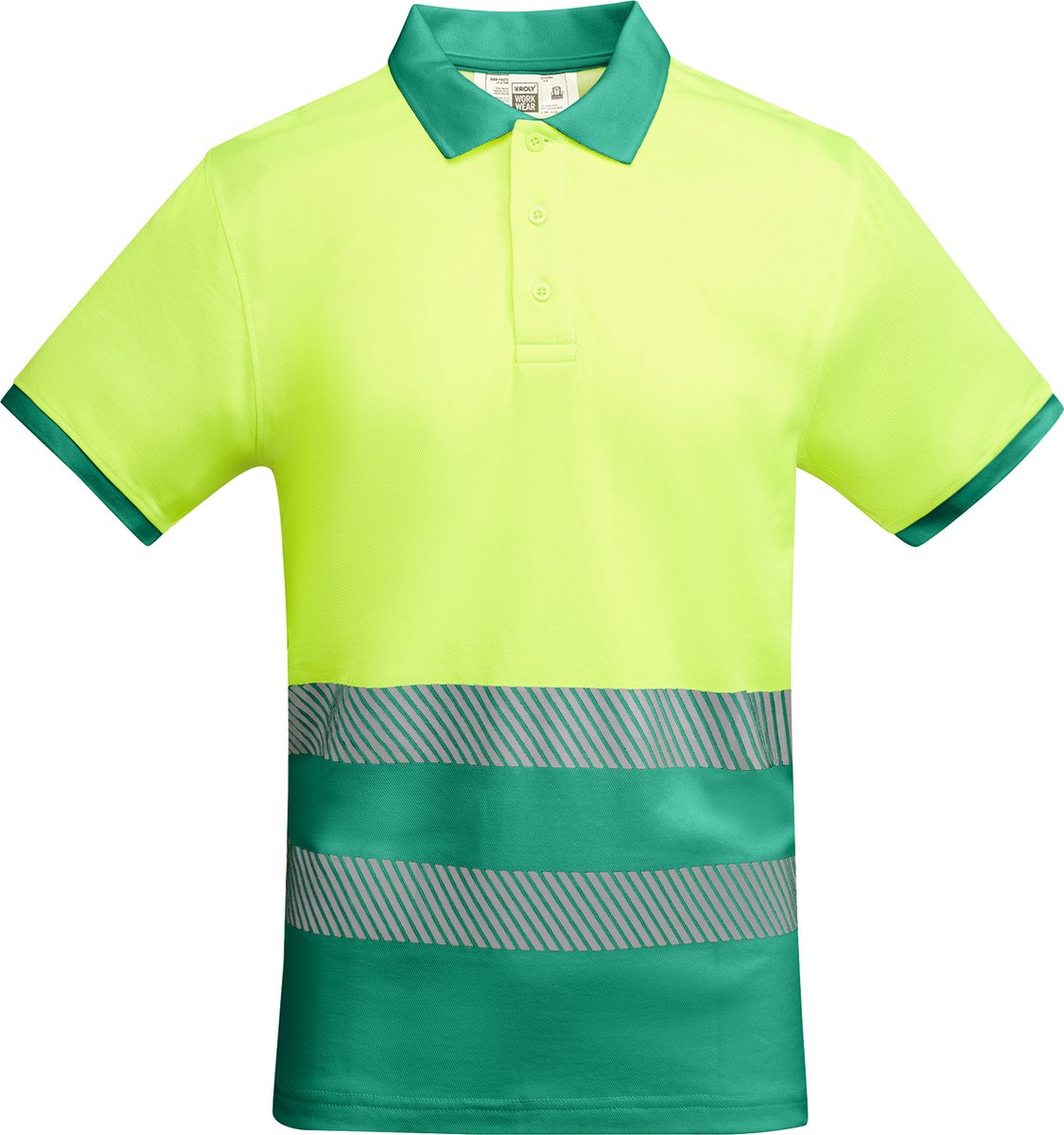 Roly Poloshirt Atrio Shortsleeve RY9318 - Garden Green 52/Fluor Yellow 221 - XXL