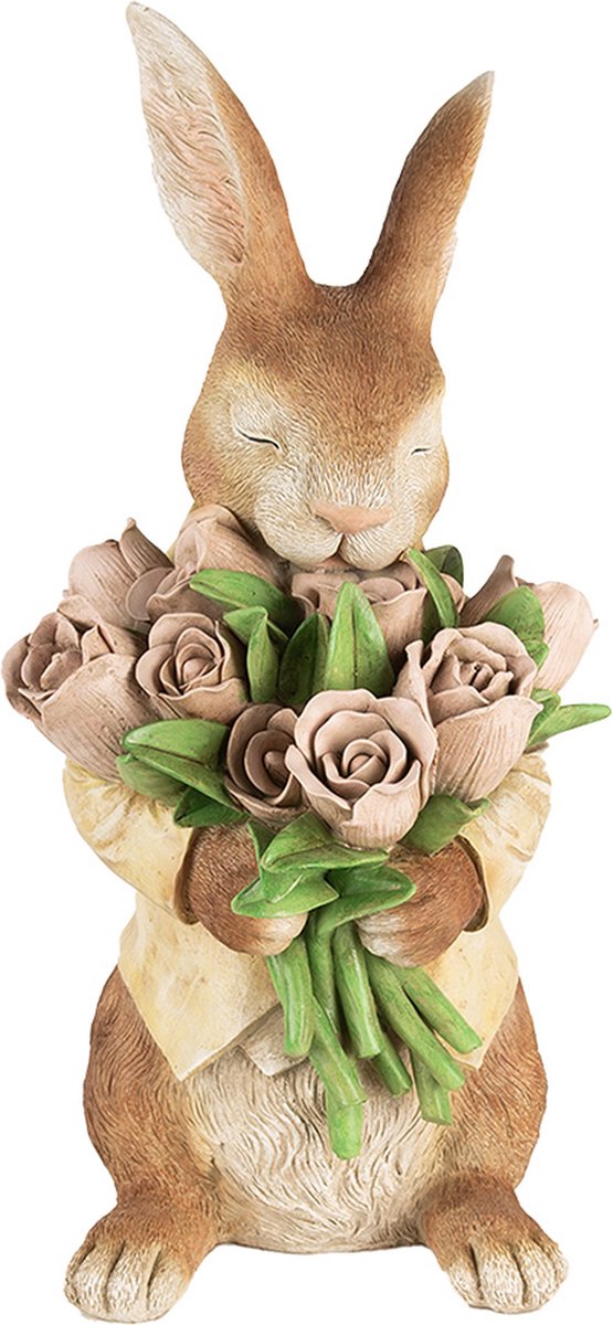Decoratie Beeld Konijn 39 cm Bruin Kunststof