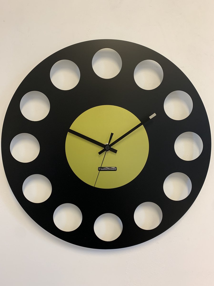 ChantalBrandO Wandklok MARAVAL Black & GREEN XL Modern Design
