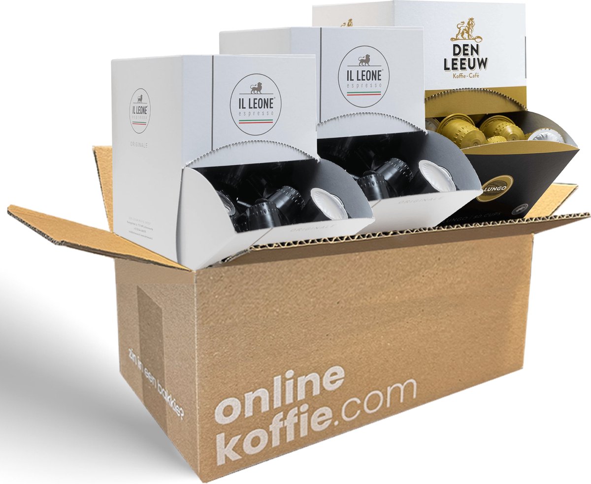 Goedkoopste Nespresso Compatible Cups Koffiepakket - 240 Koffiecapsules - Koffiecups - Koffieproeverij - Geschikt voor Alle Nespresso Machines - Den Leeuw Koffie - Il Leone Espresso