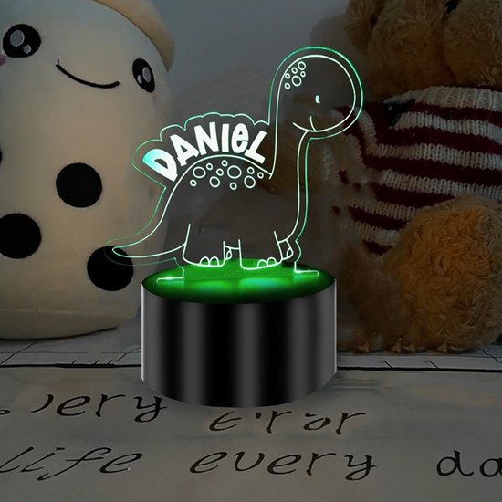 Dino lamp - nachtlamp - Dino - Cadeau - verjaardag van Dino. — afbeelding 3