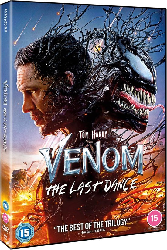 DVD hoes met Tom Hardy als Venom. De titel is Venom: The Last Dance.